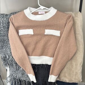 Pink Lily Women's Tan Sweater
